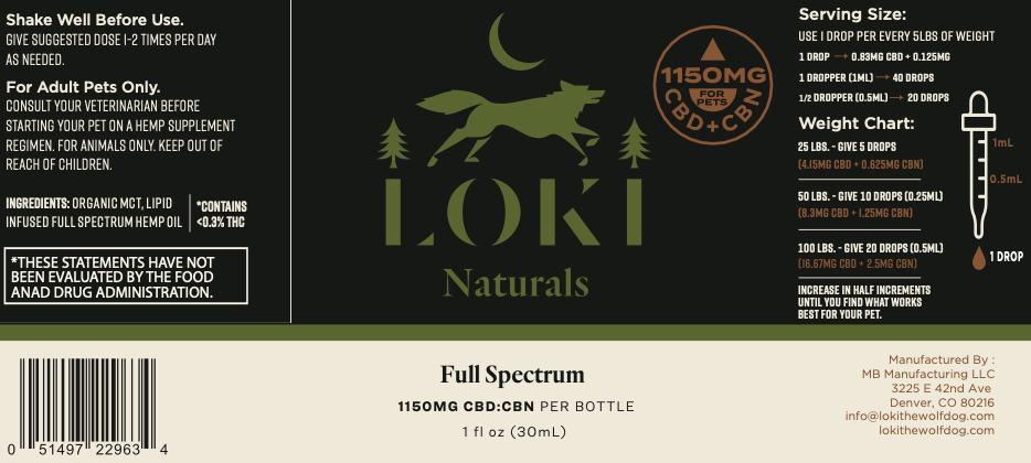 Loki Naturals 1150mg CBD:CBN Full Spectrum